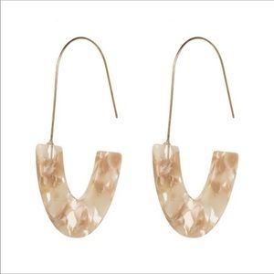 **SOLD**Cream Beige Resin Acrylic Drop Earrings